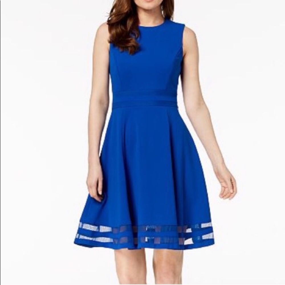 EUC Calvin Klein Illusion Fit and Flare Dress sz 2